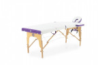 Стол массажный переносной на дерев.раме JF-AY01 PW2.20.13A-00 2-секц белый/фиолет
