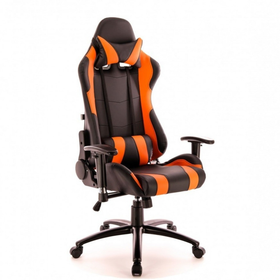 Кресло Everprof Lotus S2 Экокожа Черный/Оранж